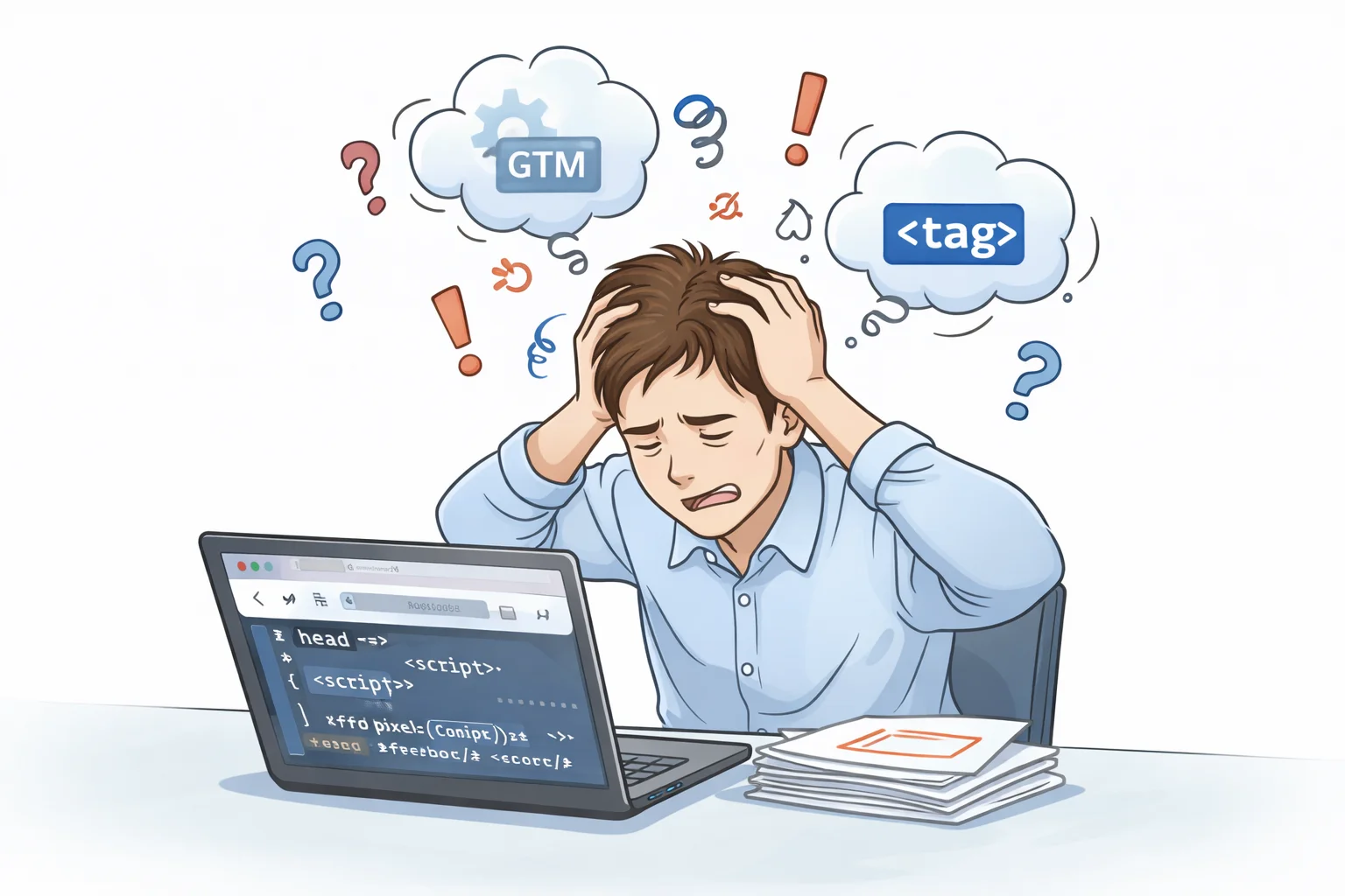 複雑なタグ設定に頭を抱える担当者